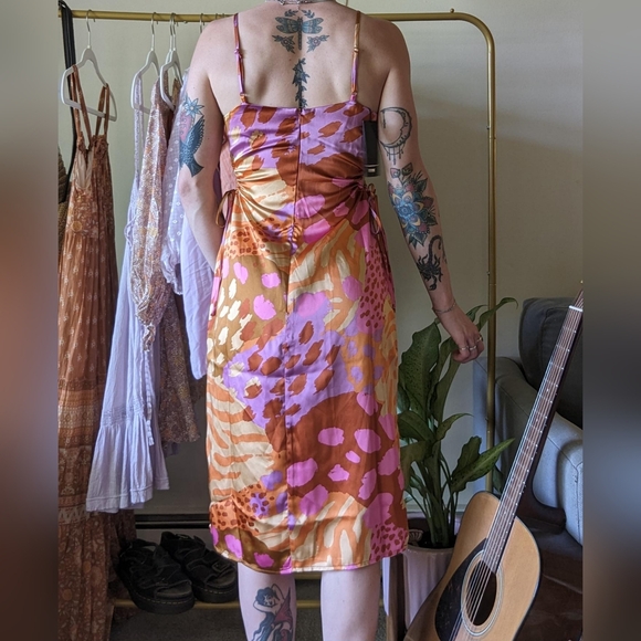 New w tags Christian LaCroix Keyhole Satin Mini Dress - Picture 4 of 6